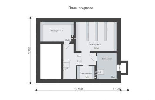 Одноэтажный дом с мансардой, подвалом, гаражом и балконом